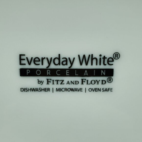 Fitz and Floyd Everyday White Porcelain Oblong Serving Tray Appetizer Plate - Picture 3 of 4